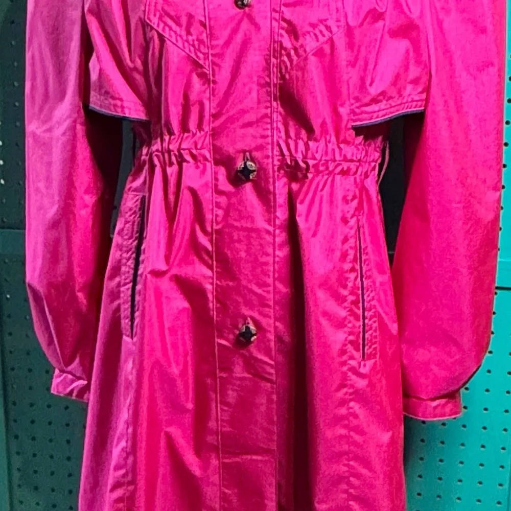 Rothschild Girls Pink Raincoat Size 14 Barbiecore Shiny Trench Coat Glam